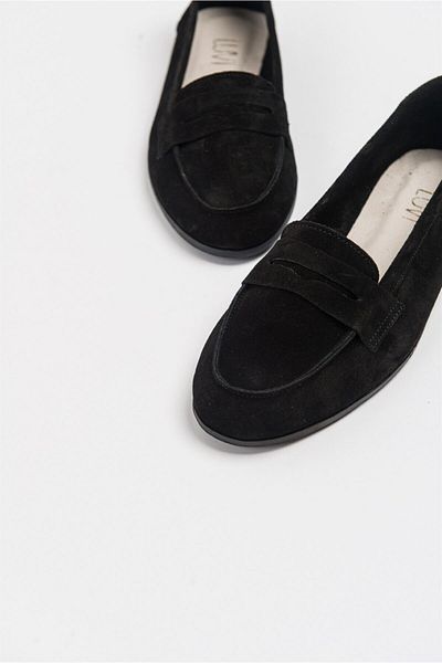 LuviShoes F02 Γυναικείες Μπαλαρίνες Μαύρο Suede