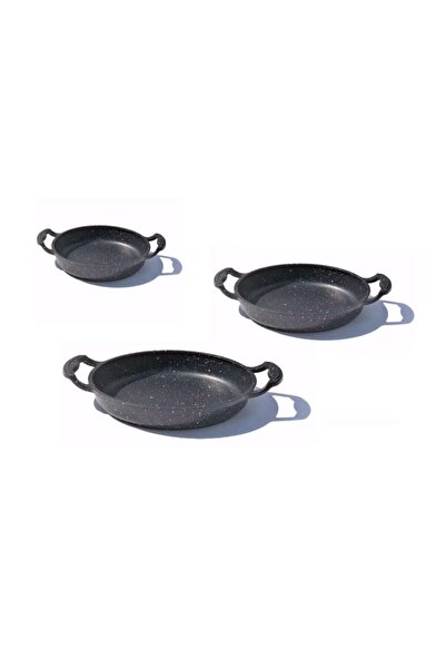 AKPA HOME Akpa Döküm Granit 3lü Kapaksız Sahan Seti 18-20-22cm