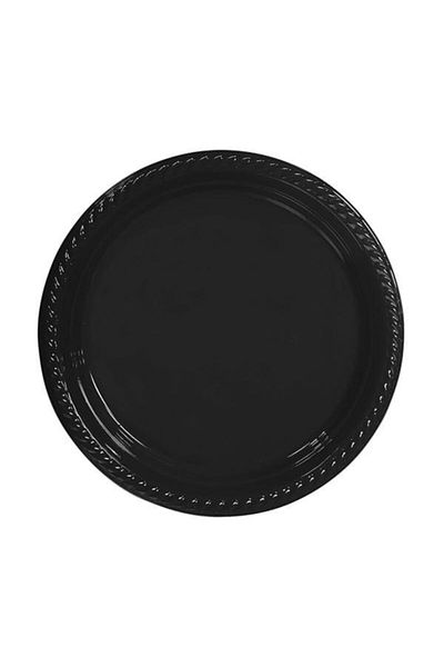Happyland Set of 25 Black Plastic Plates