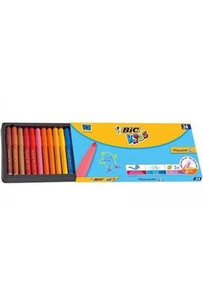 Bic Visacolor XL - Washable Jumbo Felt Tip Pen, Set of 24