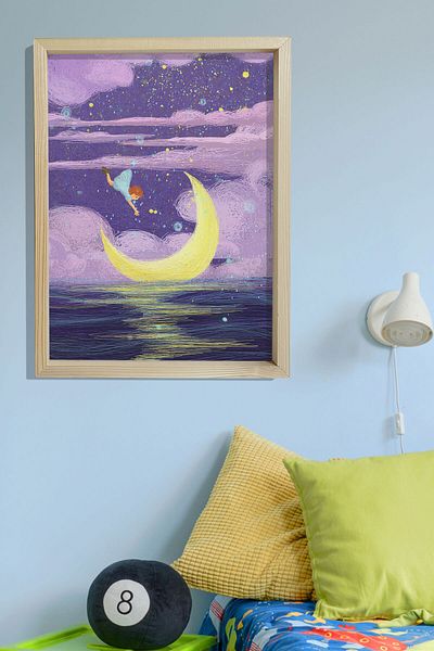 Dekor Loft Ζωγραφική τοίχου βρεφικού και παιδικού δωματίου με φυσικό πεύκο Özgür Rüya