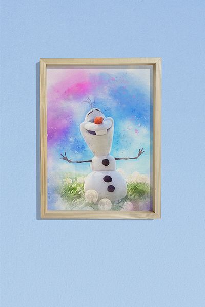 Dekor Loft Pictură murală pentru camera bebelușilor și copiilor cu cadru de pin natural Olaf