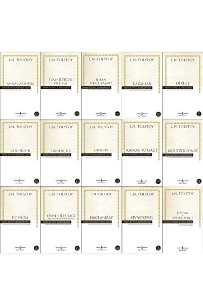 TÜRKİYE İŞ BANKASI KÜLTÜR YAYINLARI L. N. Tolstoy Kitapları 15 Kitaplık Set Hasan Ali Yücel Serisi