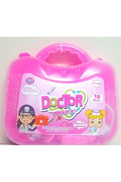 Brother Toys Kız Çocuk Pembe Çantalı Doktor Seti 10 Parça