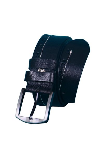 Strong 100% Genuine Black Leather Belt, Men's Jeans Belt Km02