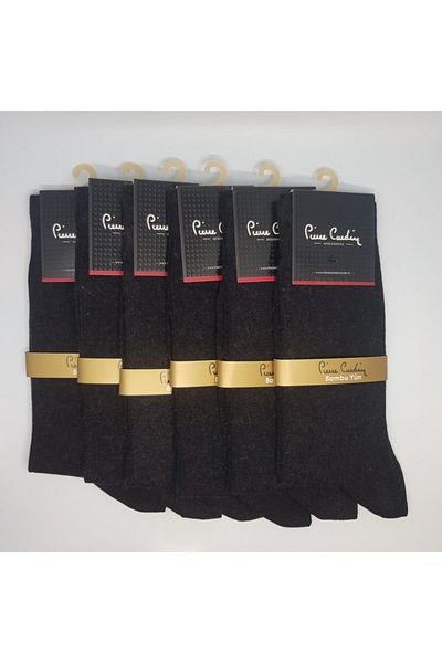 Pierre Cardin Мъжки комплект от 6 черни вълнени бамбукови зимни чорапи, 650 Fua Shop