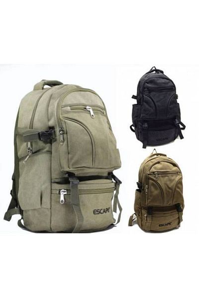 ESCAPE 501 Black Canvas Fabric Mountaineer Backpack