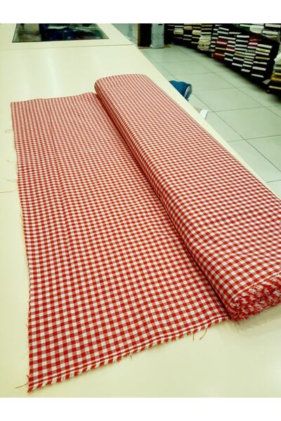 Safir Kumaş 100cmx150cm Kırmızı Ekose Pitikare Kumaş