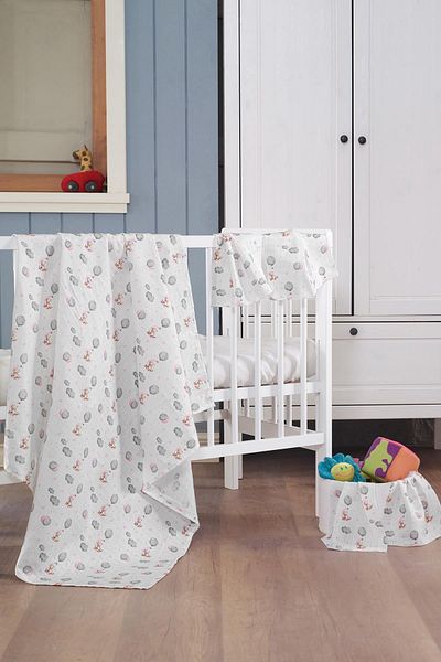 Evim Home Muslin Baby Blanket + Mouth Diaper (4 Pieces) 90*80, Pink, Pamıra