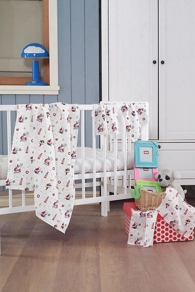 Evim Home Muslin Baby Blanket + Mouth Diaper (4 Pieces) 90*80, Red, Ruyan
