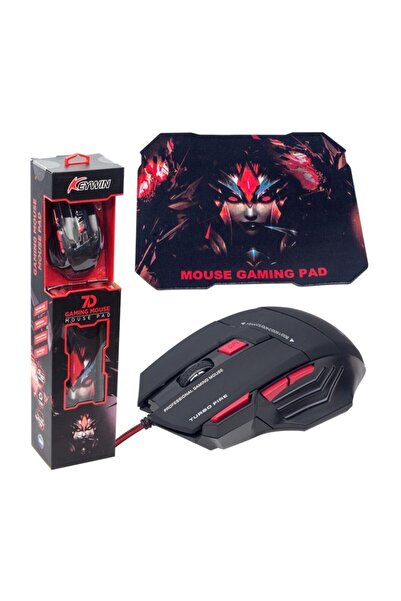 Genel Markalar Oyuncu Mouse Ve Mousepad Kablolu Işıklı Usb Girişli 7d Tuş Fon...