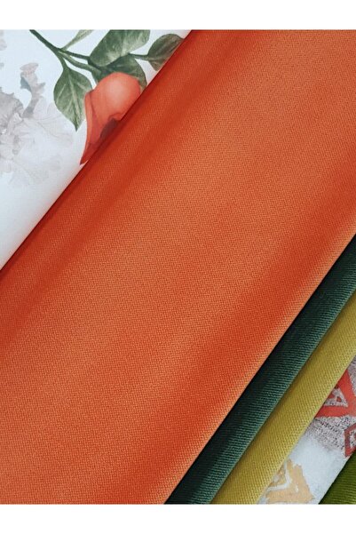 Evimstil Turuncu Renkli Döşemelik Minderlik Kaliteli Kadife Kumaş