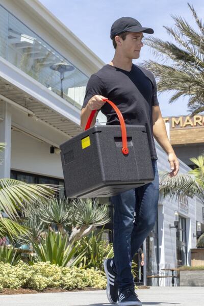 CAMBRO Cam Gobox Isı Yalıtımlı, Kırmızı Saplı, Taşıma Kutusu 22,3 Litre