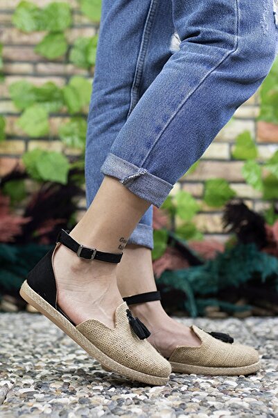 Riccon Dámské černé slaměné boty pro volný čas 0012ys04