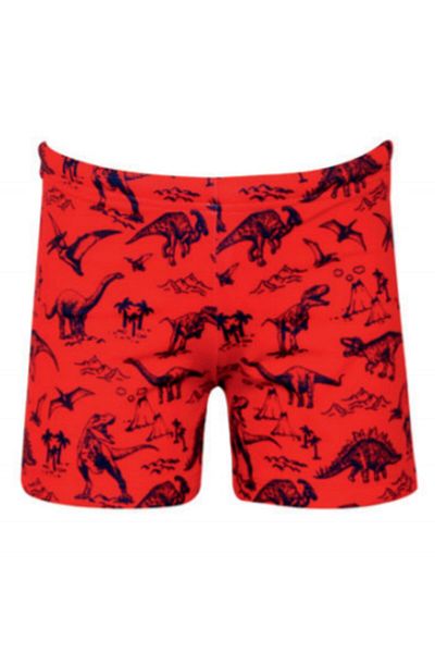 Kom Red Dinosaur Patterned Boys' Swimsuit
