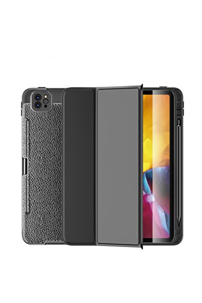 TEKNETSTORE Apple Ipad Pro 11'' 2022 4. Nesil M2 Çip Uyumlu Deri Görünümlü Kalemlikli Kılıf Lux Case