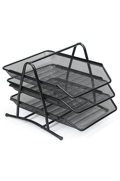 Centrepoint Rubenis Black Document Rack Wire 3 Piece 9181-S