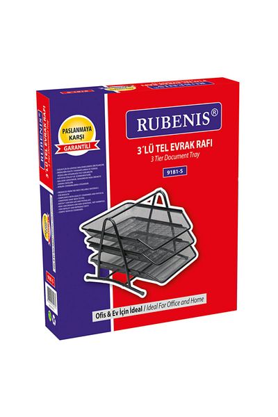 Centrepoint Rubenis Black Document Rack Wire 3 Piece 9181-S