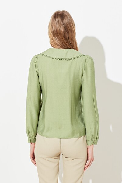 Trendyol Collection Baba galléros menta csipke részlet - normál szabású, szőtt, TWOSS21GO0035