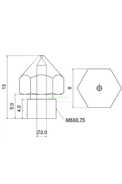 BOYUTMAKER3D Creality Cr10s Pro/cr10 Max Nozzle (0.4mm)