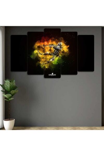 EVLOYA Csgo -Dekoratif Tablo 5 Parçalı