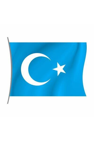 Rekbay Doğu Türkistan Bayrağı 1.sınıf Parlak Kumaş 50x75cm