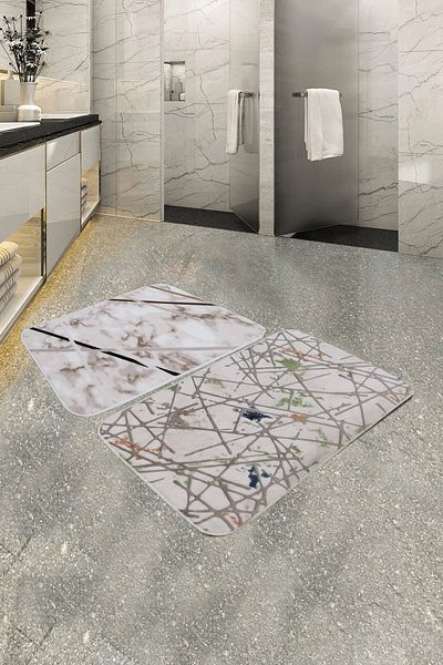 ALgorand Home Different Colors Bathroom Rug Toilet Seat Mat Set Set of 2 80x50cm 60x100cm