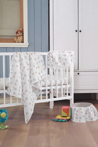 Evim Home Muslin Baby Blanket + Mouth Diaper (4 Pieces) 120*120, Pink, Pamıra