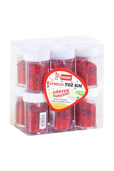 Mikro Gg-1208k Powder Glitter Red 12 Pieces (1 Pack 12 Pieces) Bsp