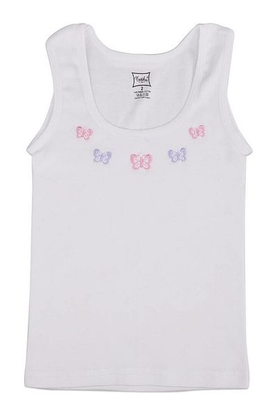 Tutku Tricou alb brodat cu bretele late din 6 piese pentru fete