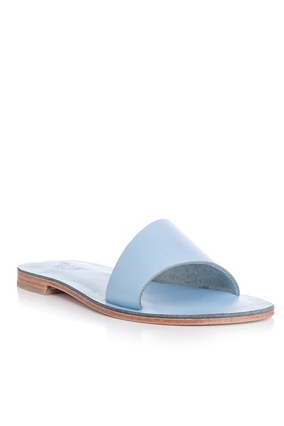 DaphneSandals Papuci de damă albaștri din piele naturală lucrați manual - 2802