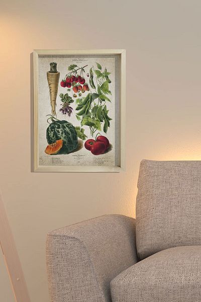 Dekor Loft Επιτοίχια ζωγραφική κουζίνας με φυσικό πεύκο με σκελετό Αρχαία εκτύπωση