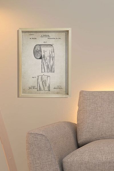 Dekor Loft Επιτοίχια ζωγραφική με φυσικό πεύκο με ρολό χαρτιού υγείας Patent 1891