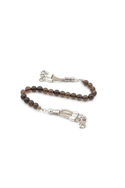 Murty99 Zaza Tasbih de cuarț fumuriu natural autentic de prima calitate