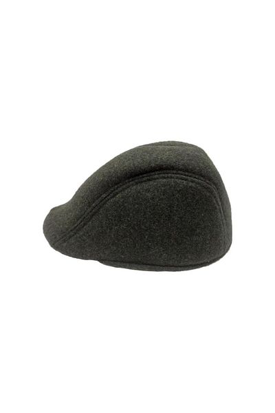 AlpCollection Men's Gray Acrylic Solid Color Scarf and Cap Set