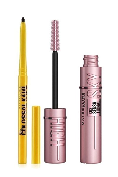 Maybelline New York Siyah Lash Sensational Sky High Maskara ve Kajal Göz Kalemi