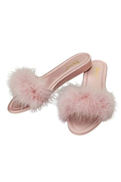 Espuar Powder Colored Women's Ballerina Slippers - Furry, Model 566