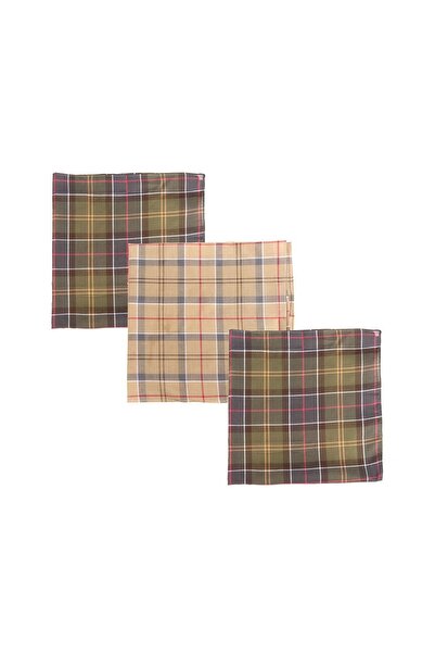 Barbour Erkek Karışık Desen Tartan Mendil Set Ta11 Tan
