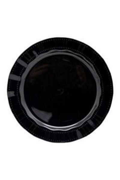 SÜSLÜYO Plastic Hard Luxury Plate Black 22 cm for 6 People