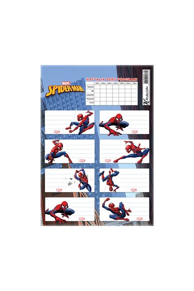 KESKİN COLOR Spiderman Lesson Programmed School Label 20 Li