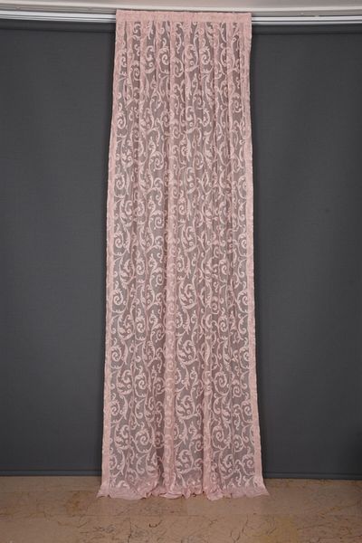 AKÇA TEKSTİL Sultan 2 Powder Color Single Wing Ready-made Planted Pleated Background Curtain 75*260 Cm