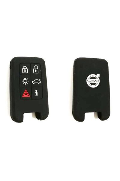 OLED GARAJ Compatible With For Volvo Silicone Keychain Black