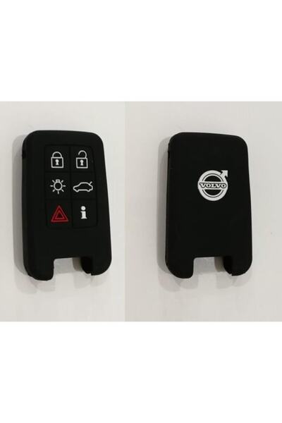 OLED GARAJ Compatible With For Volvo Silicone Keychain Black