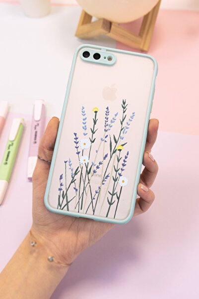 Spoyi Iphone 7 Plus - 8 Plus Mavi Hux Soft Lavander Tasarımlı Telefon Kılıfı