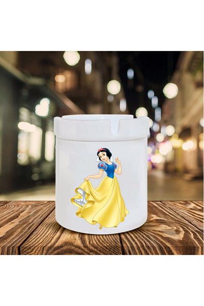 Kumbara Hediyelik Κεραμικό τασάκι Princess Printed Λευκό Βαμβακερό