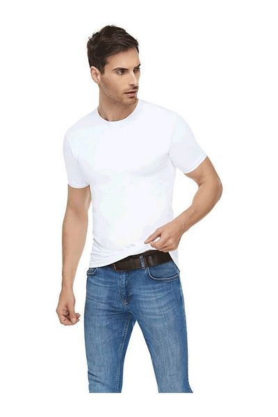 Tutku Elite 6-Pece Elastane White Crew Neck