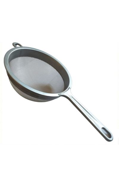 5DM Stainless Steel Strainer with Plastic Handle - Gray - 17 Cm