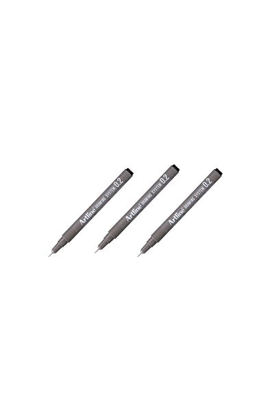 artline Drawing System Technical Drawing Pen 0.2 Mm Black 3 Pieces