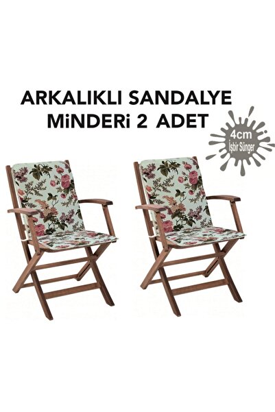Vip Home Concept Sandalye Minderi 2 Adet Arkalıklı Büyük Fermuarlı Yıkanabili...