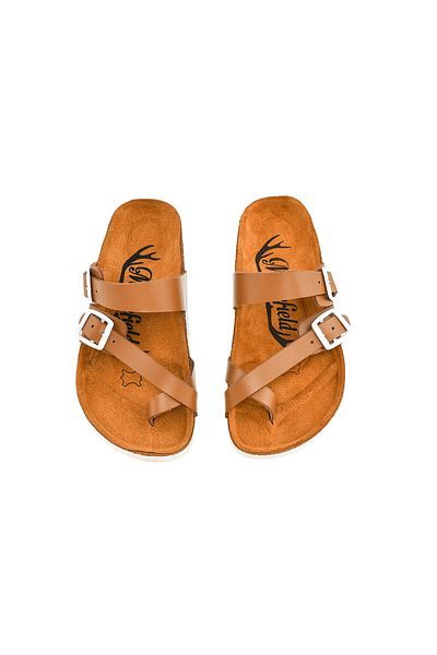 Moosefield Kids Genuine Leather Tan Children's Slippers